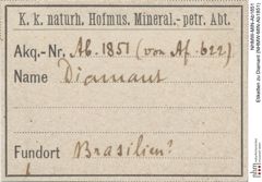 Etiketten zu Diamant (NHMW-MIN-Ab1851)